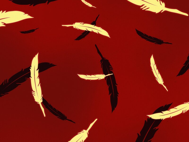 falling feathers pattern