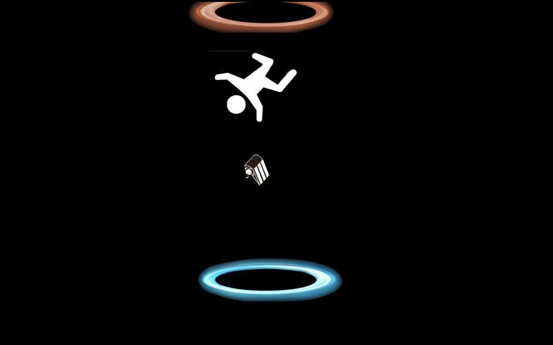 falling figure between rings