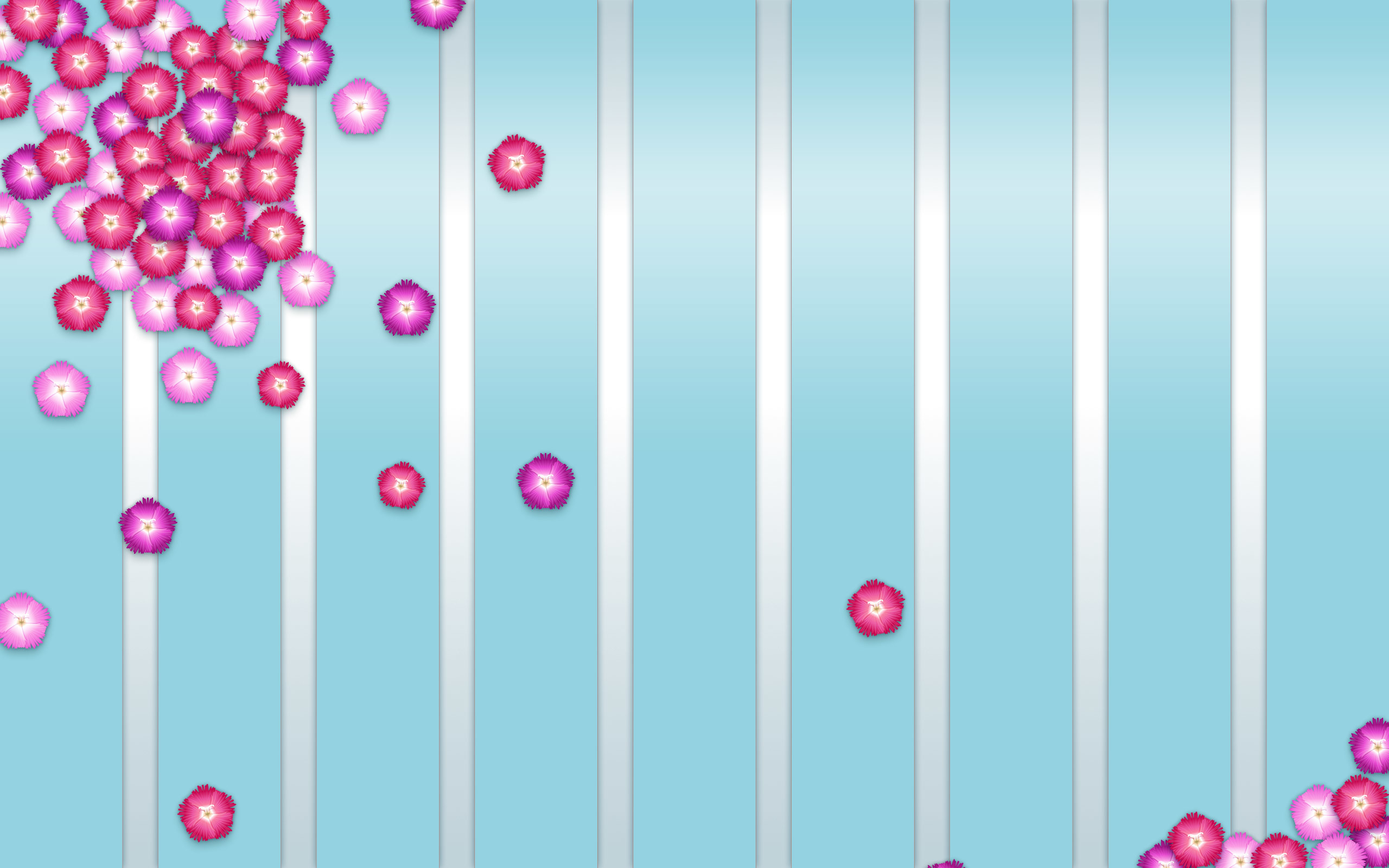 falling flowers in a grid