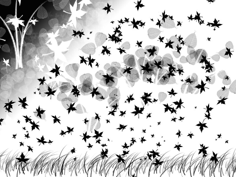 falling leaves and grass