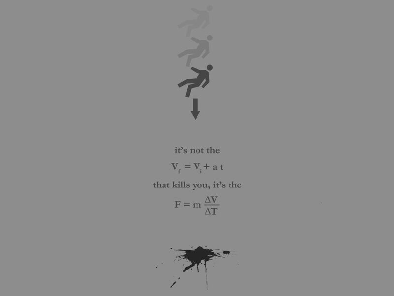 Falling Person Illustration — Gray, Dramatic