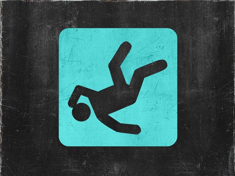 falling person warning sign