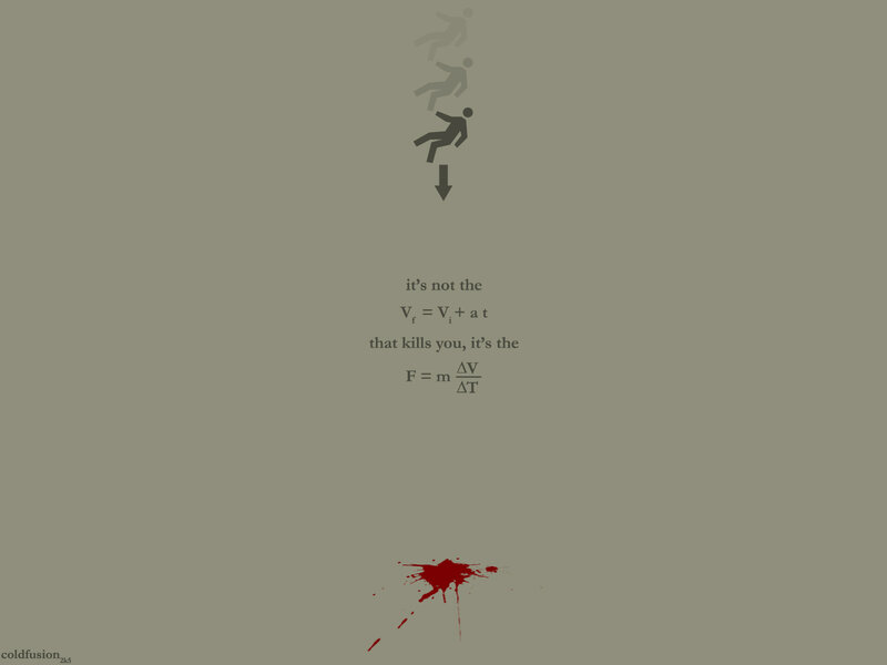 Falling Person with Blood Splatter