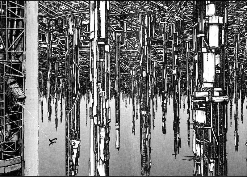 Falling through a mechanical forest