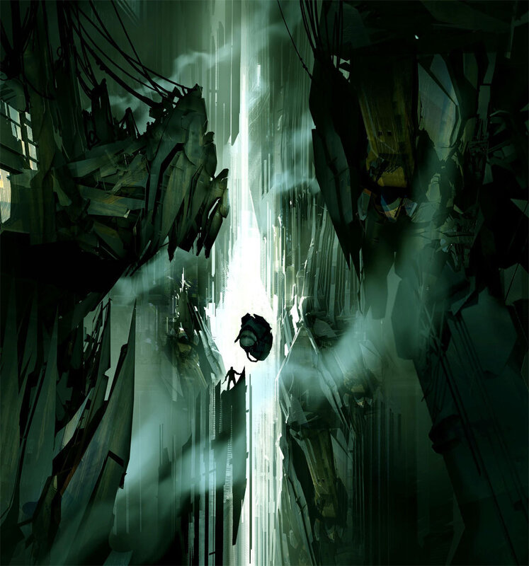Falling through a shattered city