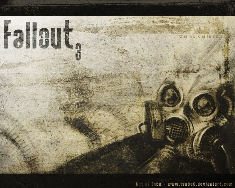 Fallout 3 fan art with gas mask