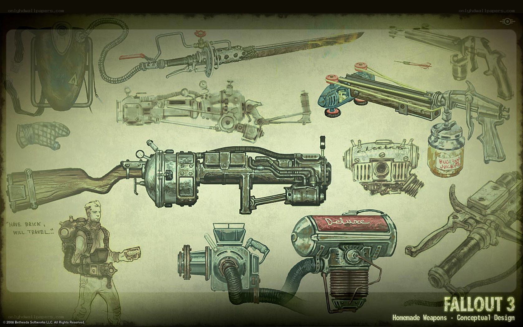 Fallout 3 homemade weapons concept art