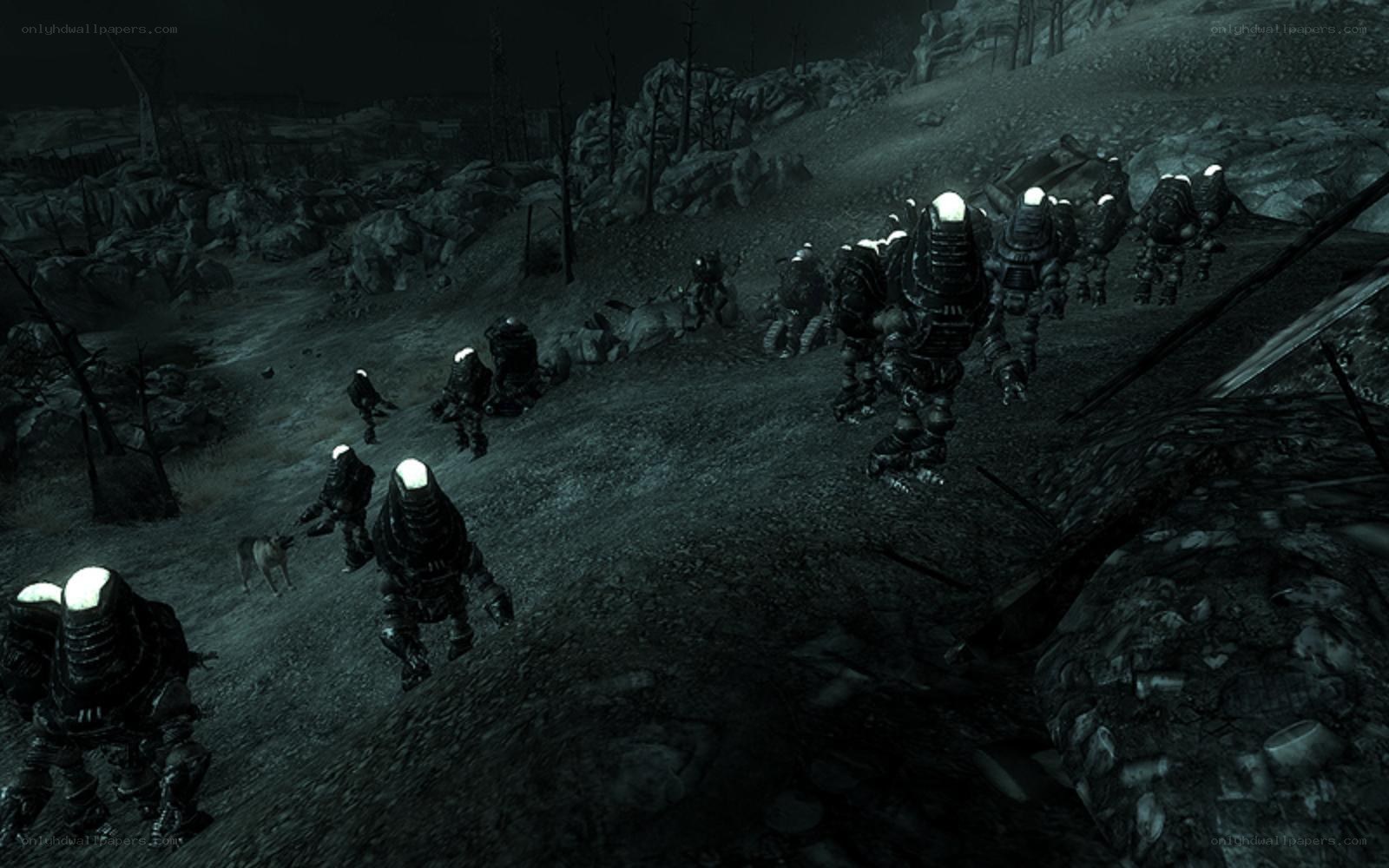 Fallout 3 raiders in dark terrain