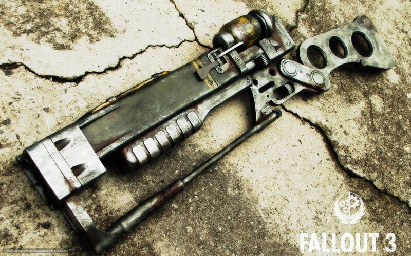 Fallout 3 weapon on cracked ground