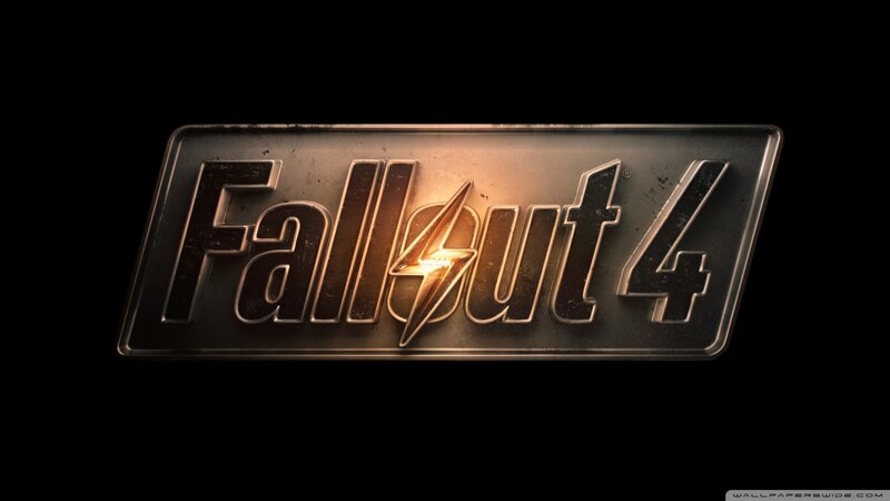 Fallout 4 Logo — Black, Dramatic, Digital Art, Lightning Bolt