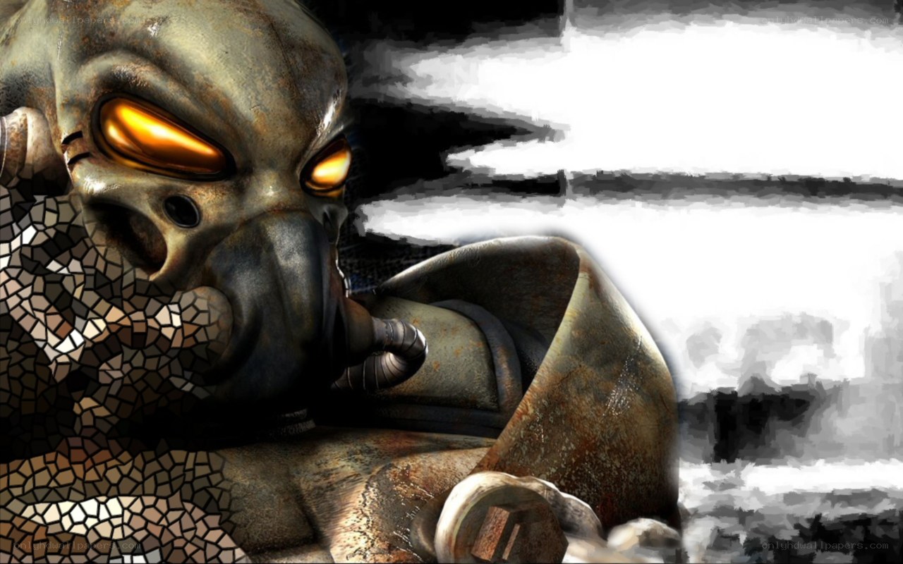 Fallout character in gas mask