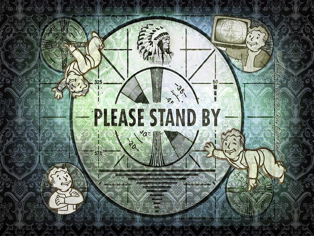Fallout game art with Vault Boy