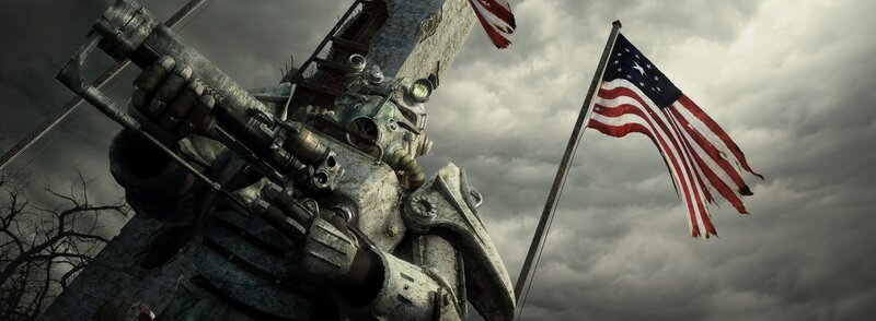 Fallout power armor with flag