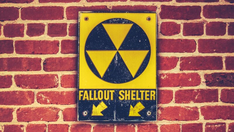 Fallout Shelter Sign — Yellow, Dramatic