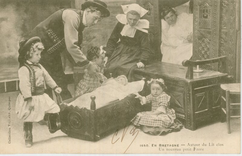 Family around a baby's crib