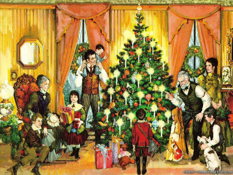 Family Around Christmas Tree