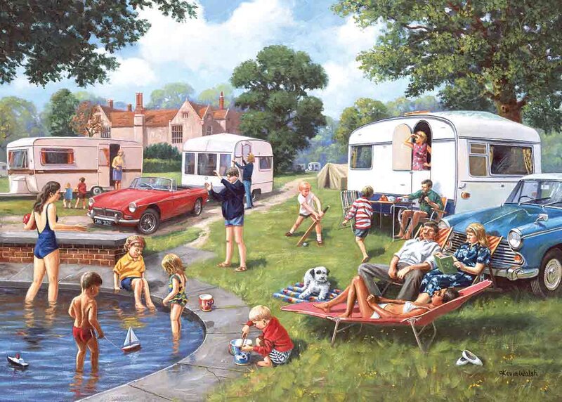 Family at a Caravan Park