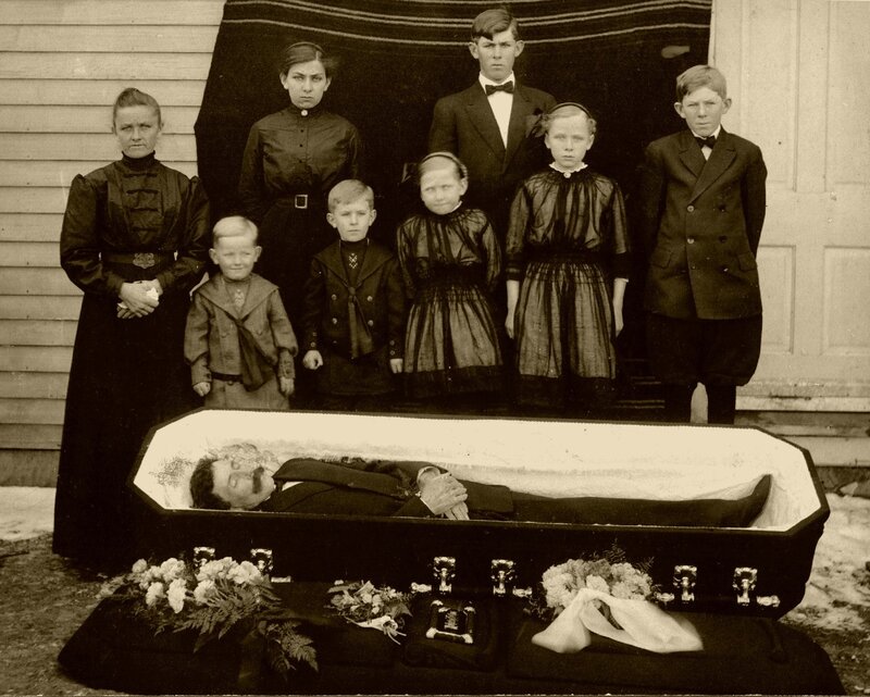 Family at a funeral