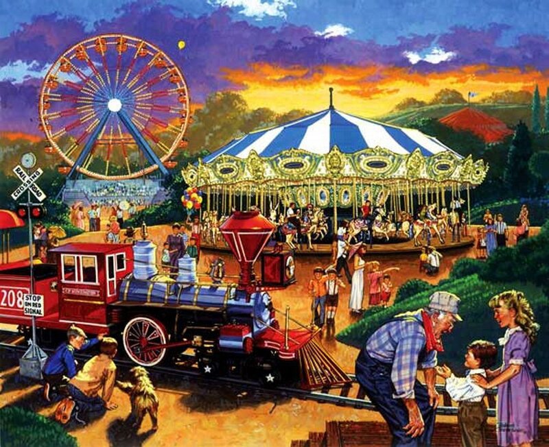 Family at Amusement Park