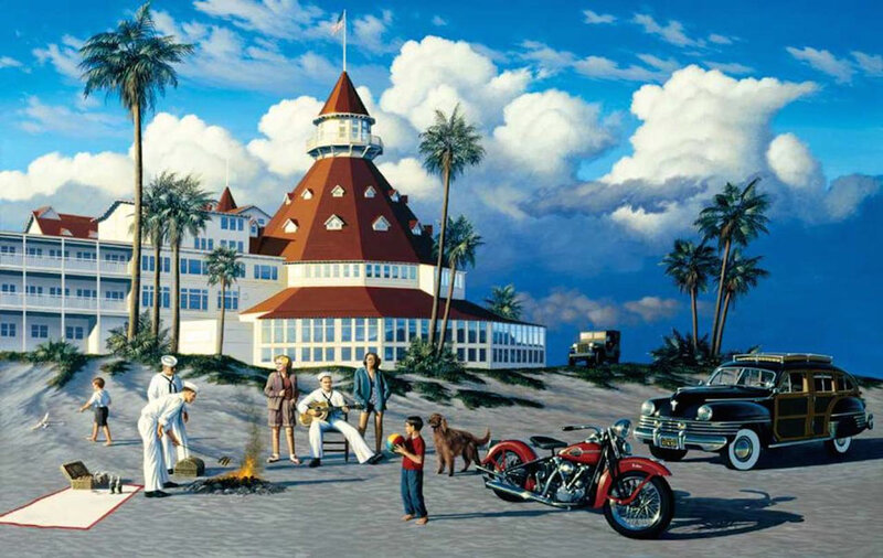 Family at Beach with Vehicles