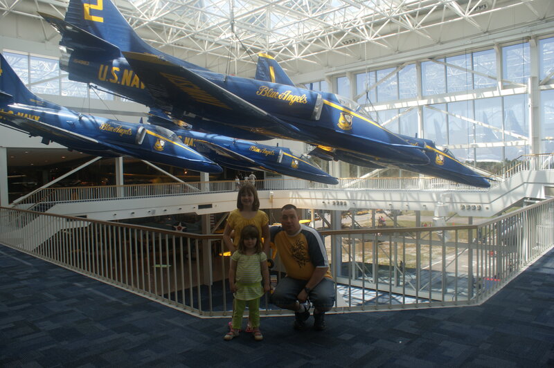 Family at Blue Angels exhibit