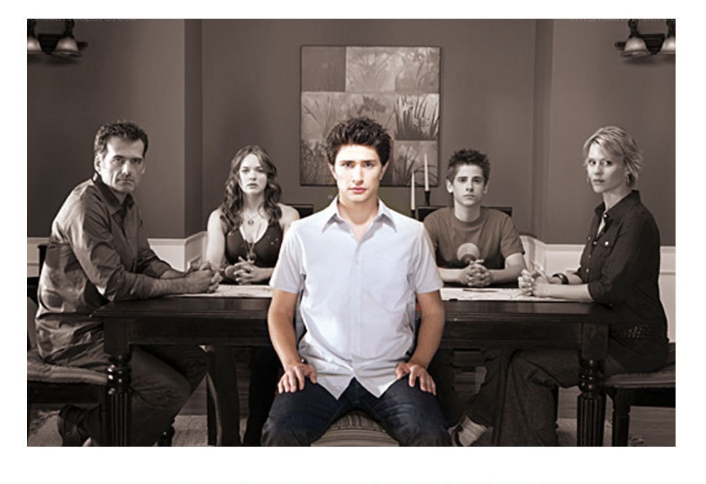 family at dining table