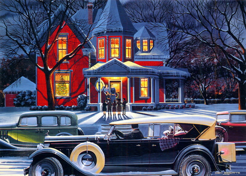 Family at Front Door