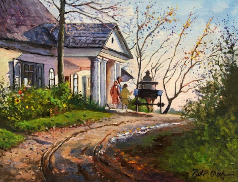 Family at House Entrance