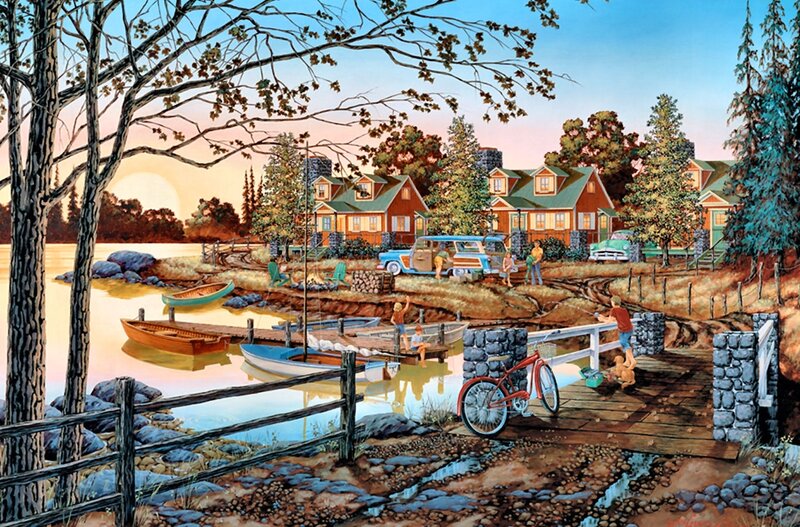 Family at Lakeside Cabins