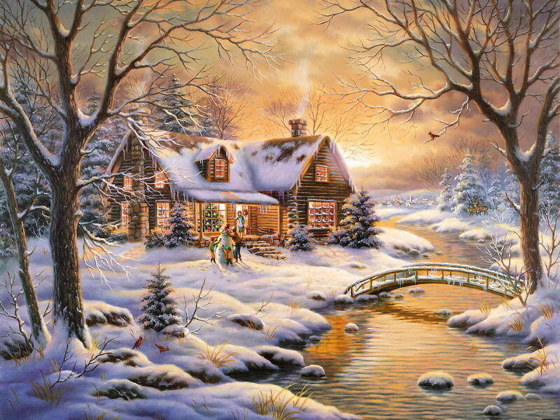 Family at Log Cabin