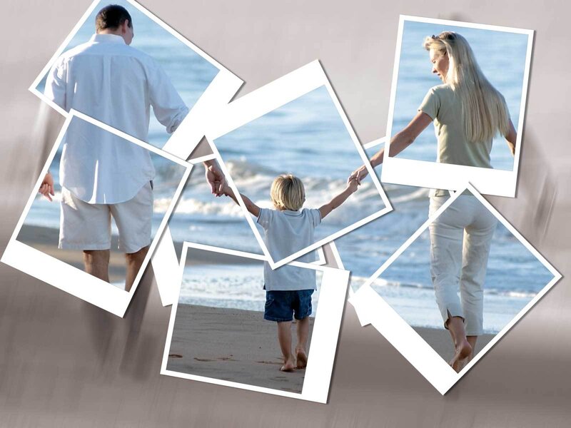 family at the beach