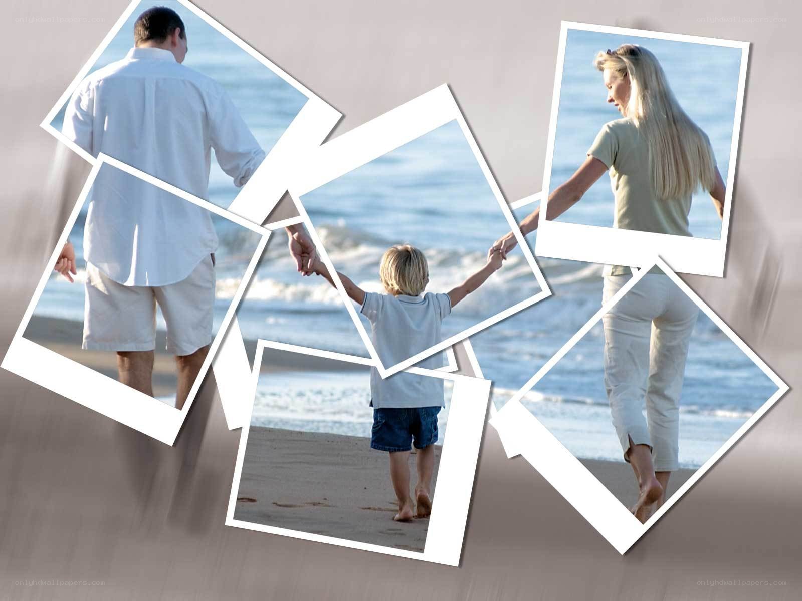 family at the beach