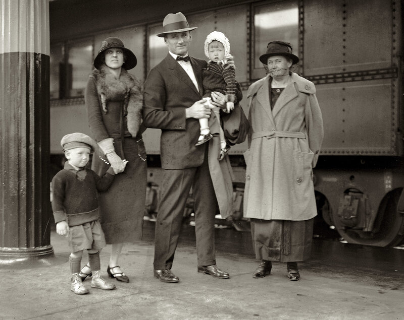 Family at Train Station