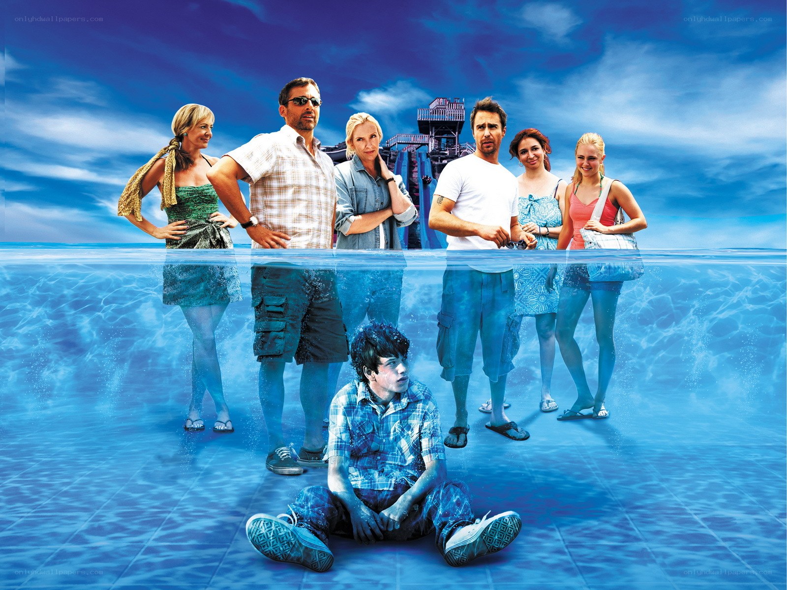 Family at water park