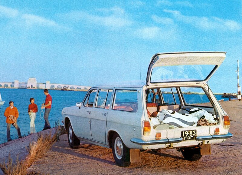 Family car by the sea