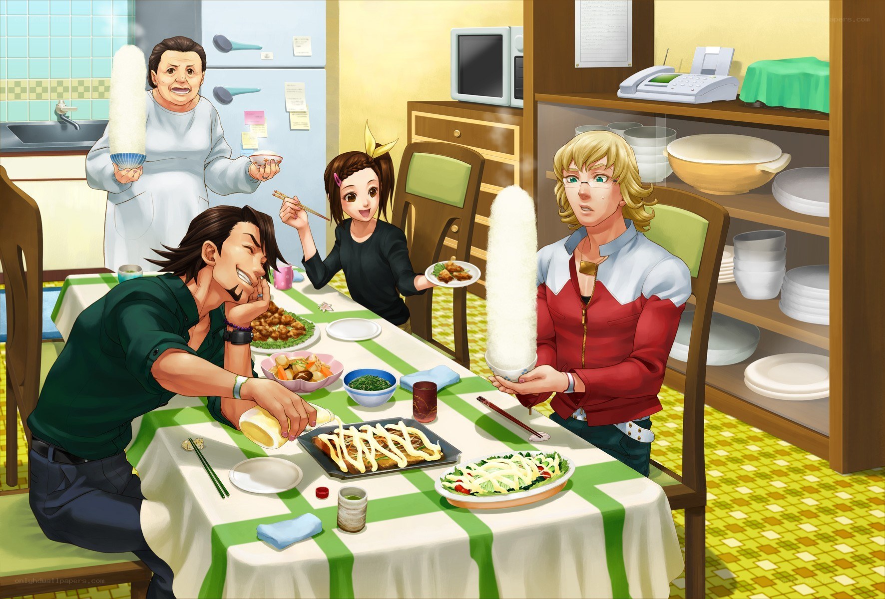 Family dinner scene