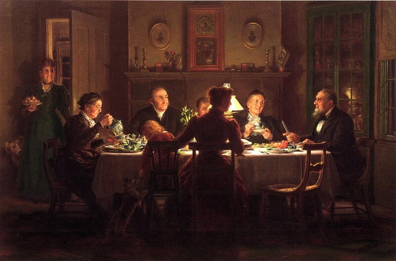 Family dinner scene