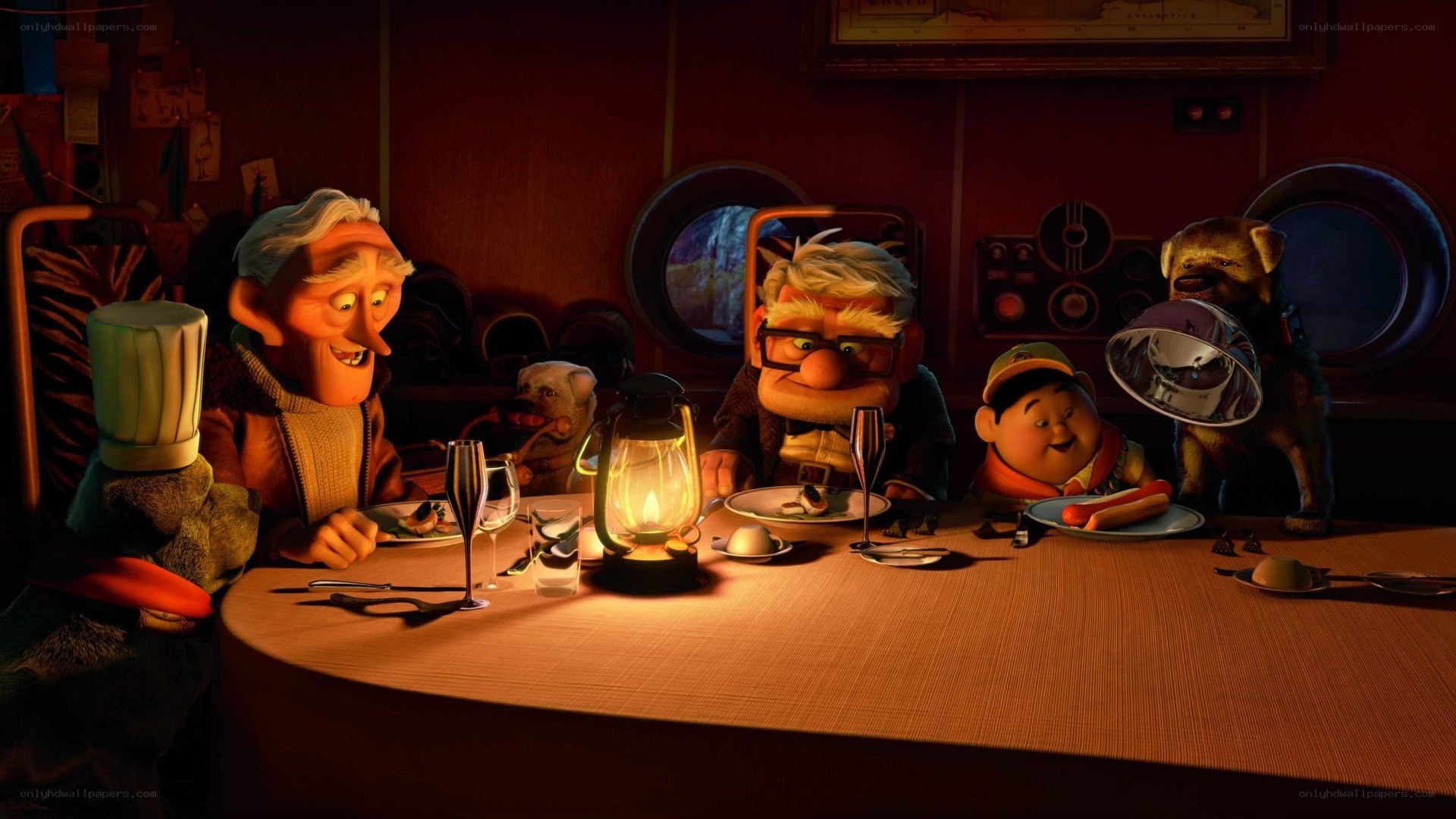 Family dinner scene from Up