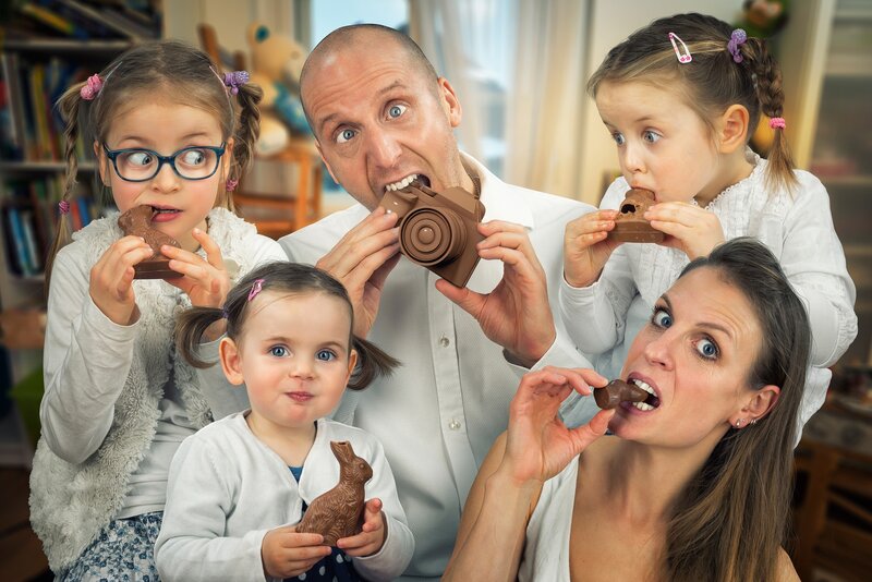 Family Eating Chocolate