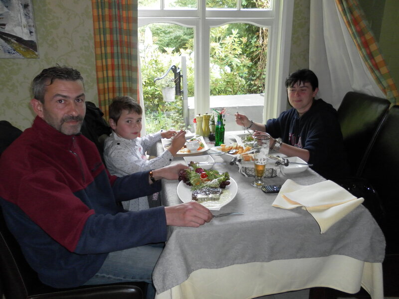 Family Eating Dinner — Gray