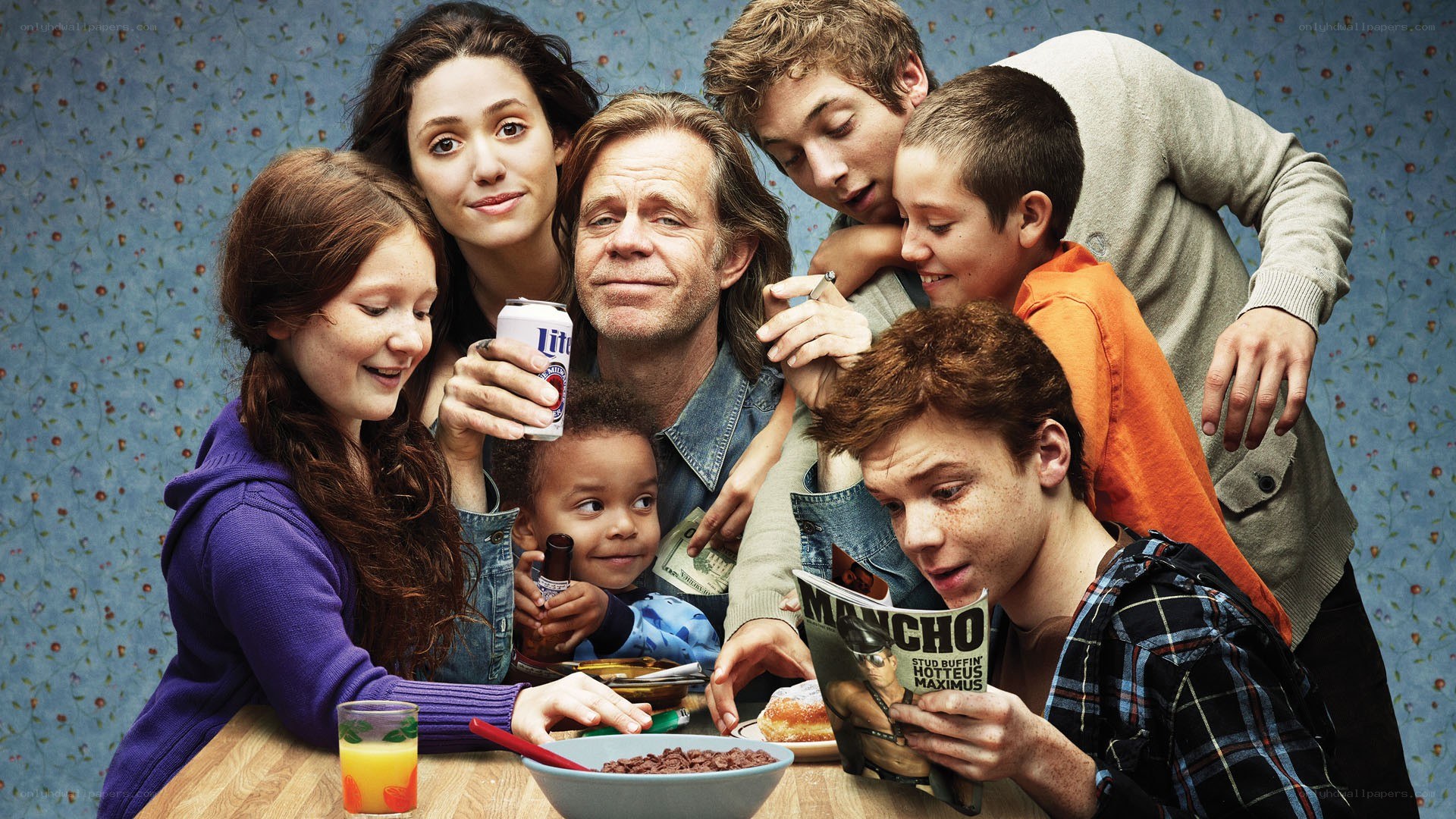 Family gathered at breakfast table