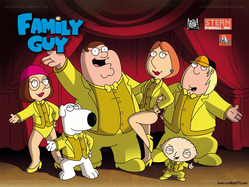 Family Guy cast in yellow suits