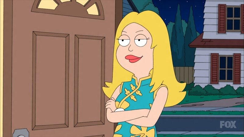Family Guy character at door