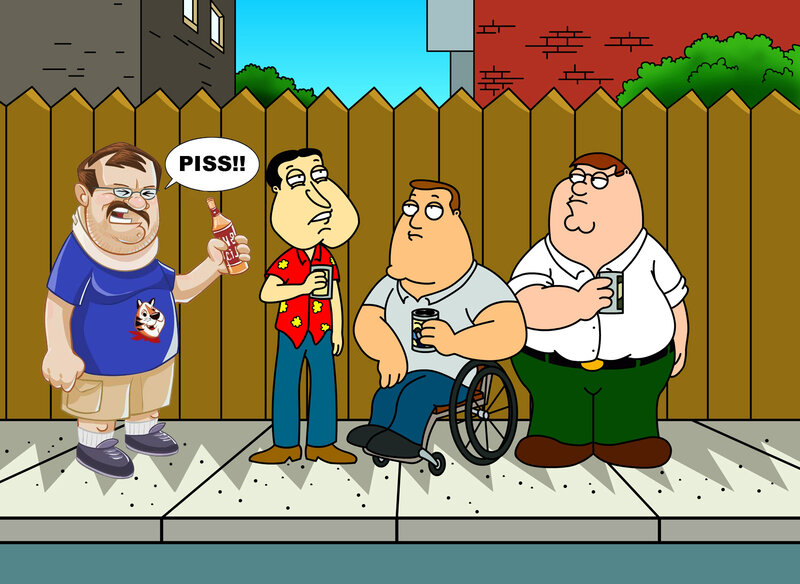 Family Guy characters outside