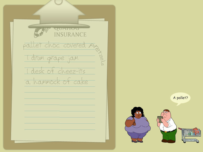 Family Guy grocery list