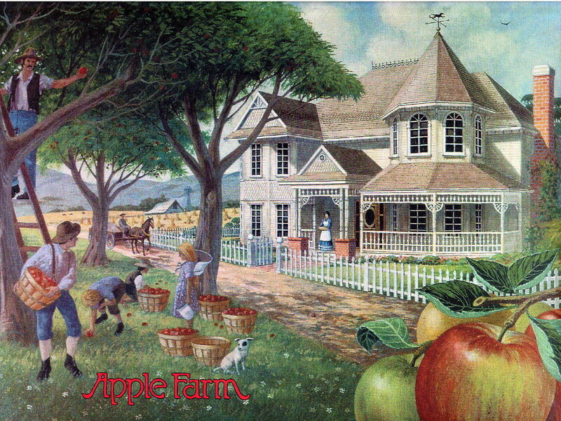 Family Harvesting Apples