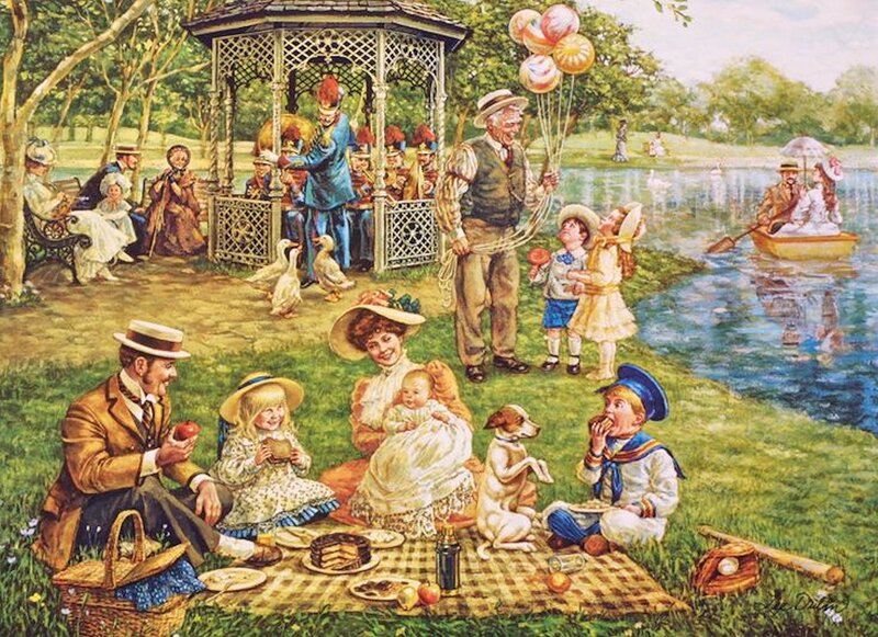 Family Having Picnic — Green, Peaceful
