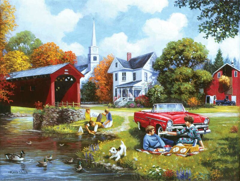 Family Having Picnic — Green