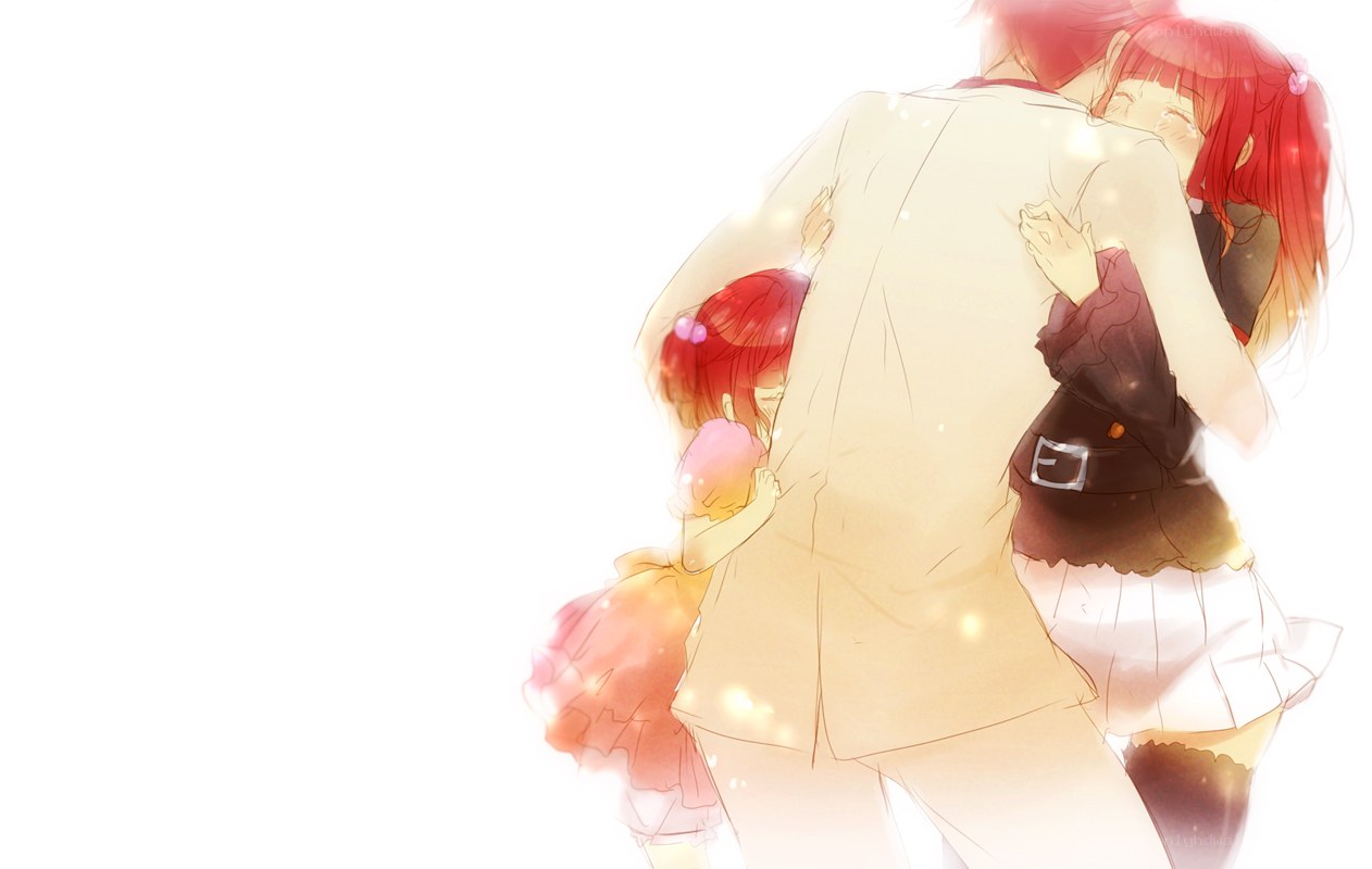 family hug illustration