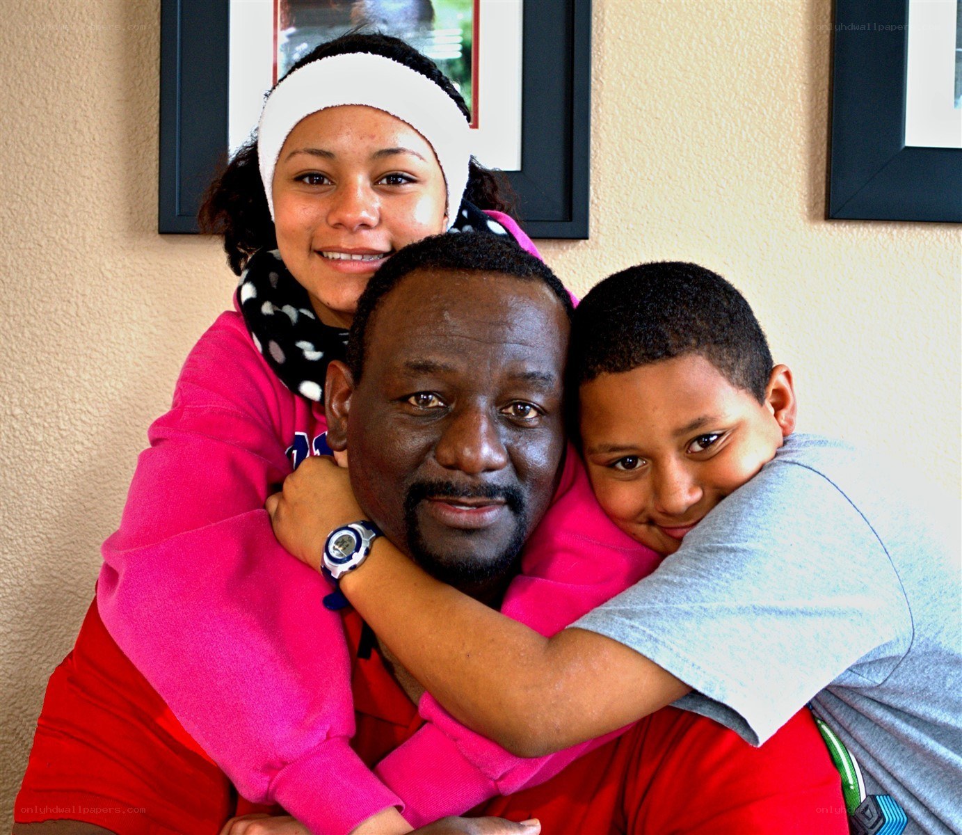 family hug portrait